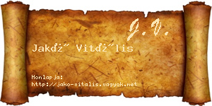 Jakó Vitális névjegykártya